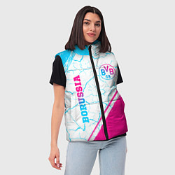 Женский жилет Borussia neon gradient style вертикально, цвет: 3D-черный — фото 2