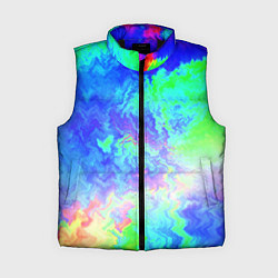 Женский жилет Сине-зелёная кислота тай-дай, цвет: 3D-черный