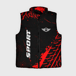 Женский жилет Mini red sport tires, цвет: 3D-черный