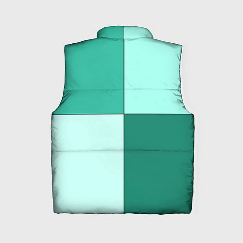 Женский жилет Геометричный зелёный и мятный / 3D-Черный – фото 2