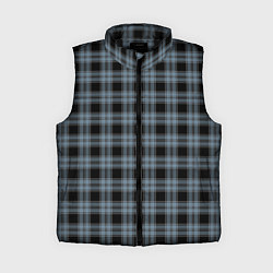 Женский жилет Чёрный в голубую полоску клетчатый