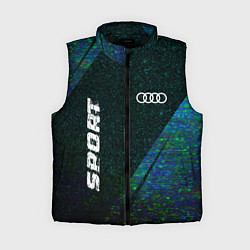 Женский жилет Audi sport glitch blue, цвет: 3D-черный