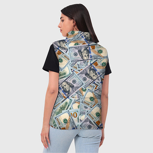 Женский жилет Банкноты сто долларов / 3D-Красный – фото 4