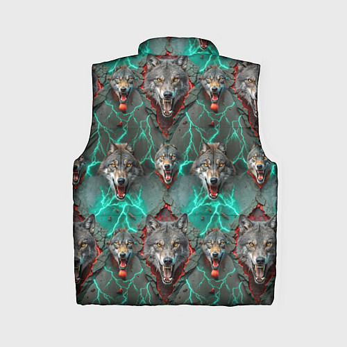 Женский жилет Эпичный паттерн из волков / 3D-Черный – фото 2