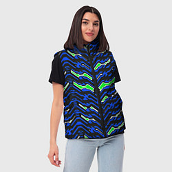 Женский жилет Чёрно-синий паттерн агрессивный, цвет: 3D-черный — фото 2