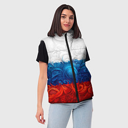 Женский жилет Орнамент триколор, цвет: 3D-красный — фото 2