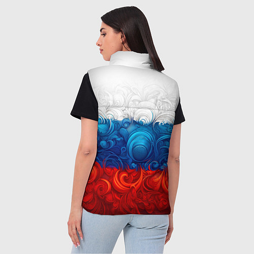 Женский жилет Орнамент триколор / 3D-Красный – фото 4