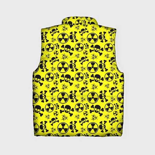 Женский жилет Опасные знаки со скелетами паттерн / 3D-Красный – фото 2