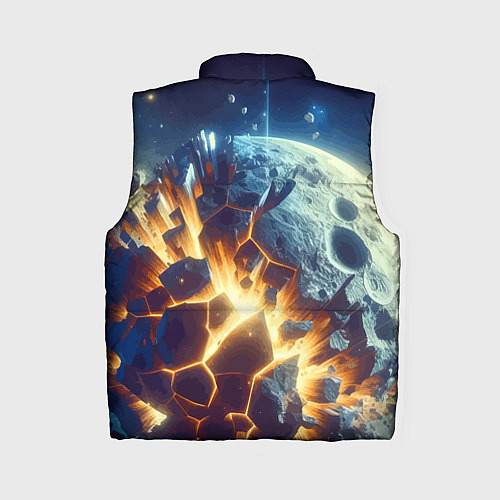 Женский жилет Взрыв планеты - космос от нейросети / 3D-Черный – фото 2