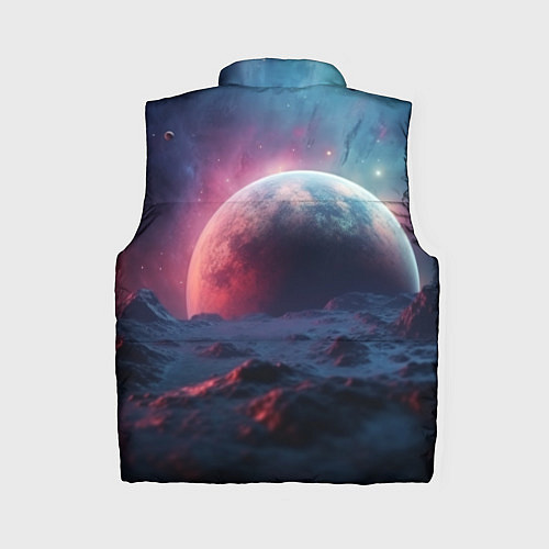 Женский жилет Фантастика космос и планета / 3D-Красный – фото 2
