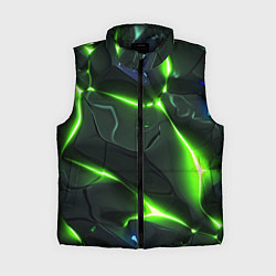 Женский жилет Яркий неоновый свет из разлома плит, цвет: 3D-черный