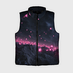 Женский жилет Яркие пирамидки в космосе