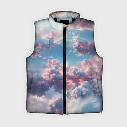 Женский жилет Сказочные облака патерн, цвет: 3D-черный