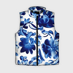 Женский жилет Гжель акварель