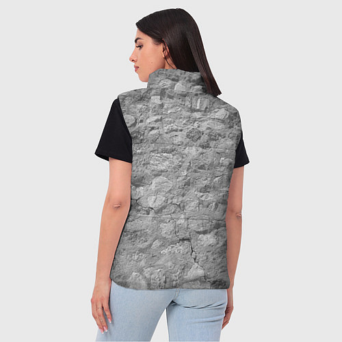 Женский жилет Серая кирпичная стена / 3D-Светло-серый – фото 4