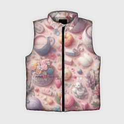 Женский жилет Акварельный фон в пастельных тонах, цвет: 3D-светло-серый