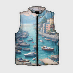 Женский жилет Гавань с лодками, цвет: 3D-светло-серый