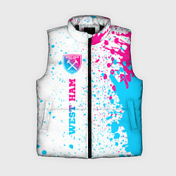 Женский жилет West Ham neon gradient style по-вертикали, цвет: 3D-черный