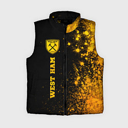 Женский жилет West Ham - gold gradient по-вертикали, цвет: 3D-черный