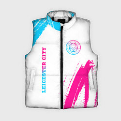 Женский жилет Leicester City neon gradient style вертикально