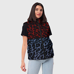 Женский жилет Леопардовый стиль текстура, цвет: 3D-красный — фото 2