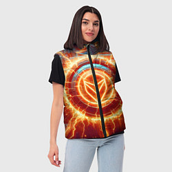 Женский жилет Наэлектризованная кибер поверхность - нейросеть, цвет: 3D-светло-серый — фото 2