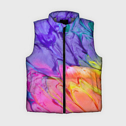 Женский жилет Красочные разводы гуашью, цвет: 3D-светло-серый
