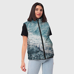 Женский жилет Морская бирюзовая волна, цвет: 3D-красный — фото 2