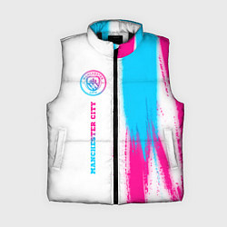 Женский жилет Manchester City neon gradient style по-вертикали