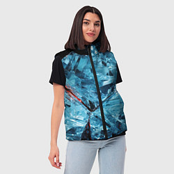 Женский жилет Ледяной абстрактный куб, цвет: 3D-черный — фото 2