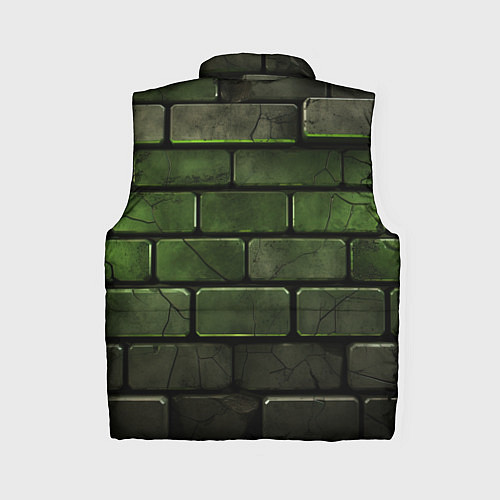 Женский жилет Зеленые неоновые кирпичи / 3D-Черный – фото 2