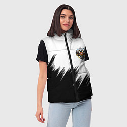 Женский жилет Герб РФ просто краски, цвет: 3D-черный — фото 2