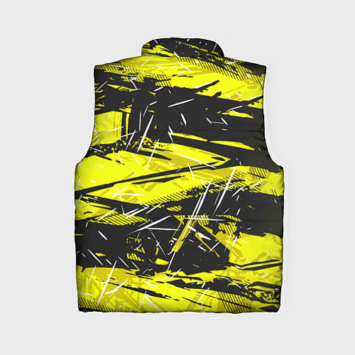 Женский жилет Yellow geometry - спортивный узор / 3D-Черный – фото 2