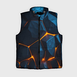 Женский жилет Разлом плит с оранжевым свечением, цвет: 3D-светло-серый