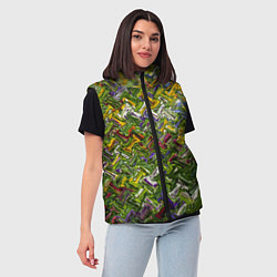 Женский жилет Разноцветная абстракция, цвет: 3D-красный — фото 2