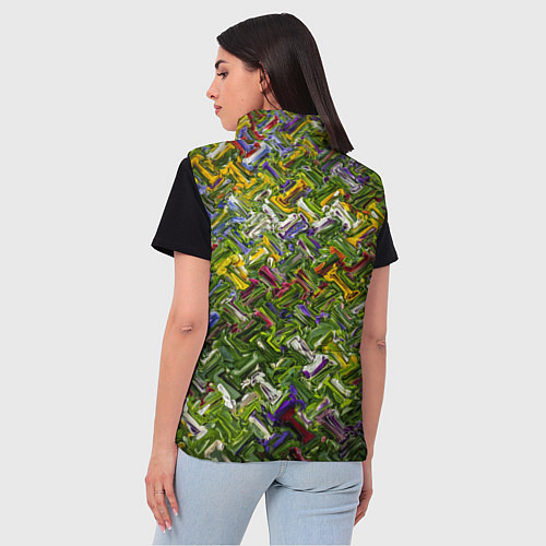 Женский жилет Разноцветная абстракция / 3D-Красный – фото 4