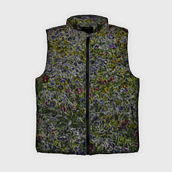Женский жилет Абстрактные разноцветные контуры, цвет: 3D-черный