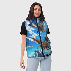 Женский жилет Летающие тигрята, цвет: 3D-светло-серый — фото 2