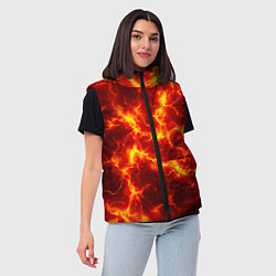 Женский жилет Текстура огня, цвет: 3D-черный — фото 2