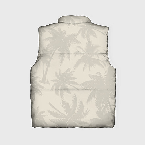 Женский жилет Бежевые пальмы паттерн / 3D-Черный – фото 2