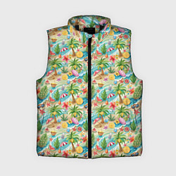 Женский жилет Летнее настроение паттерн, цвет: 3D-черный
