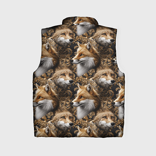 Женский жилет Лакшери паттерн с золотыми лисицами / 3D-Черный – фото 2