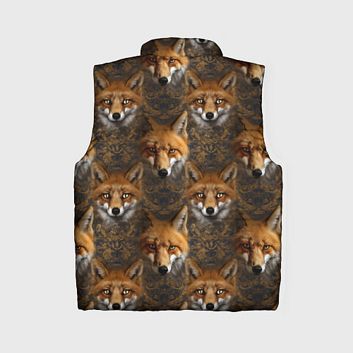 Женский жилет Лакшери паттерн с золотыми лисицами / 3D-Черный – фото 2