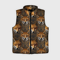 Женский жилет Лакшери паттерн с золотыми лисицами, цвет: 3D-черный