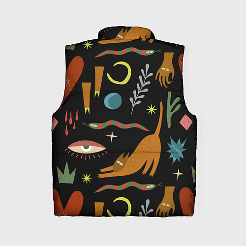 Женский жилет Мистический лес с одноглазым котом / 3D-Черный – фото 2