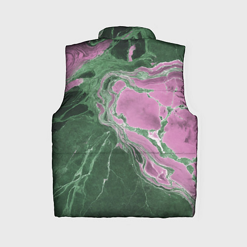 Женский жилет Мрамор темно-зеленый с розовым / 3D-Светло-серый – фото 2