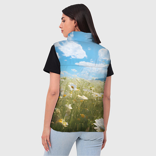 Женский жилет Ромашковое поле / 3D-Красный – фото 4