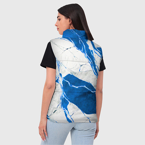 Женский жилет Бело-синий мрамор / 3D-Красный – фото 4