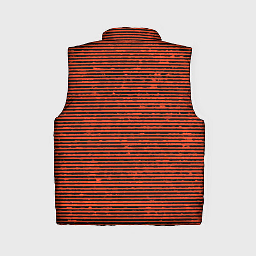 Женский жилет Чёрно-оранжевый полосатый / 3D-Черный – фото 2