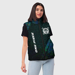 Женский жилет One Piece glitch blue, цвет: 3D-черный — фото 2